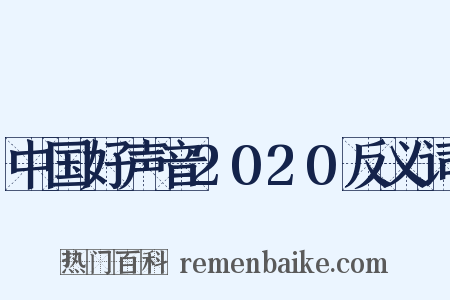 中国好声音2020反义词是什么意思的图片